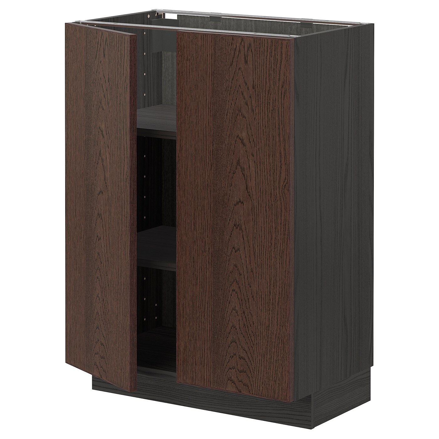 Напольный кухонный шкаф  - IKEA METOD, 88x39x60см, черный/темно-коричневый, МЕТОД ИКЕА