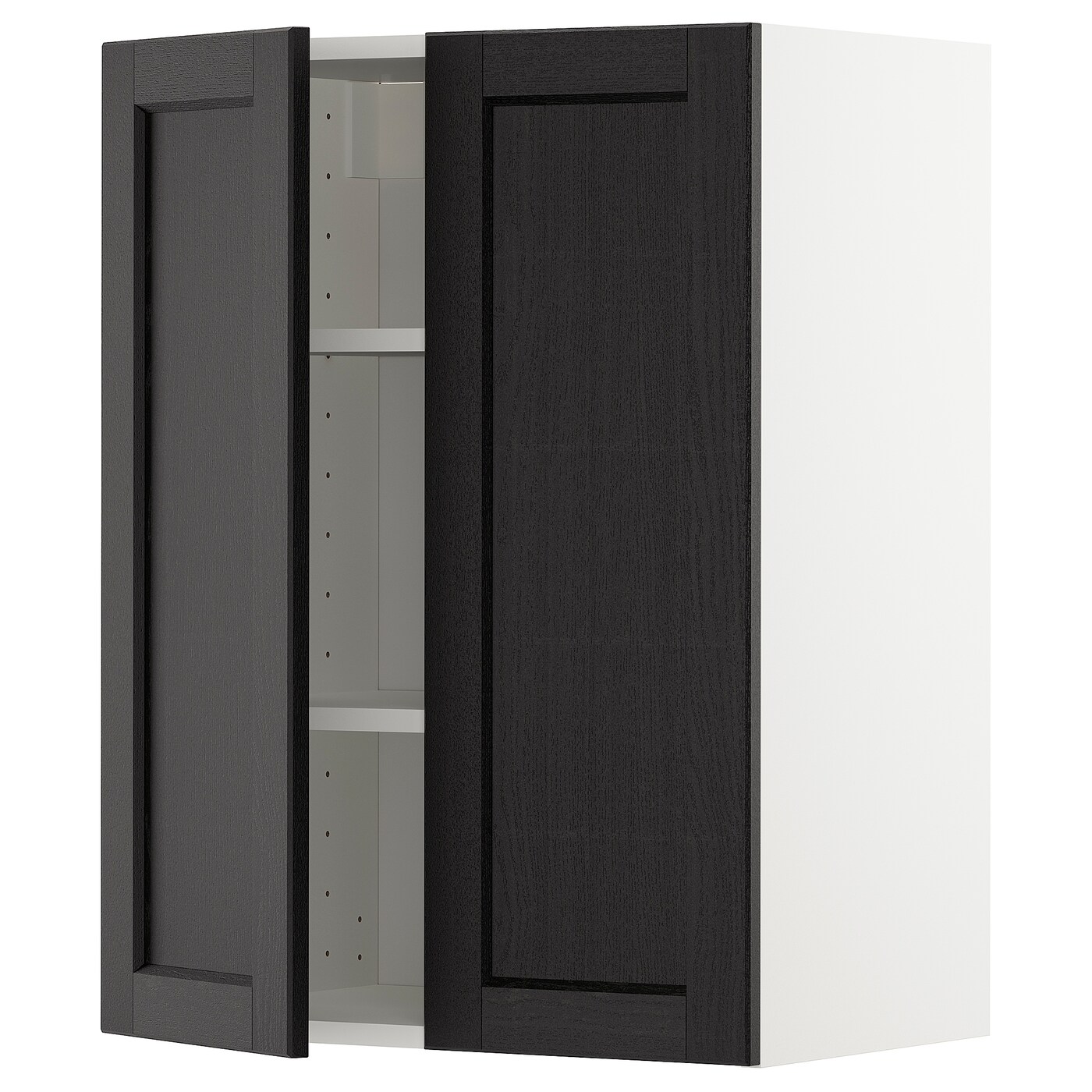 Навесной шкаф с полкой - METOD IKEA/ МЕТОД ИКЕА, 80х60 см, черный/белый