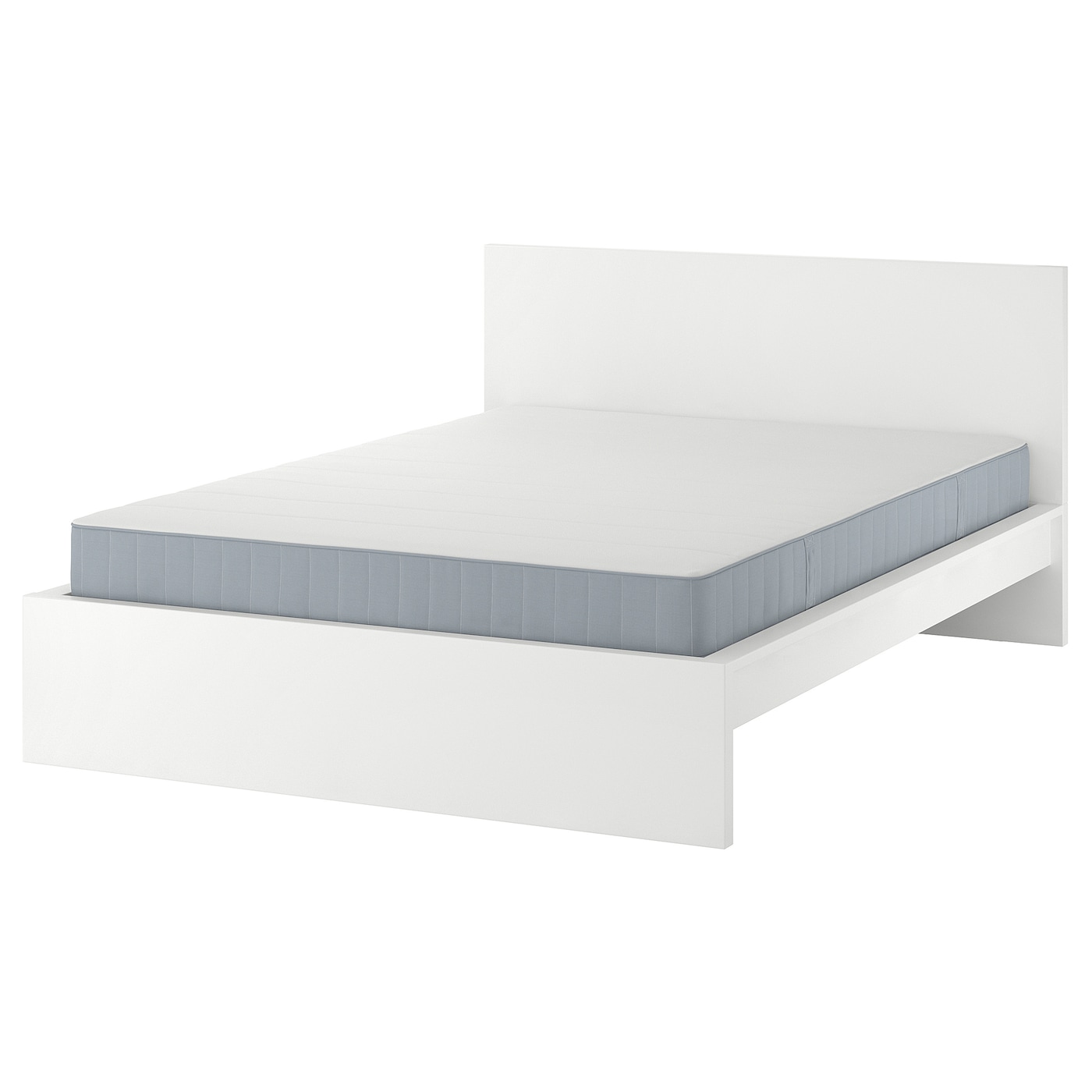 Кровать - IKEA MALM, 200х180 см, матрас средне-жесткий, белый, МАЛЬМ ИКЕА