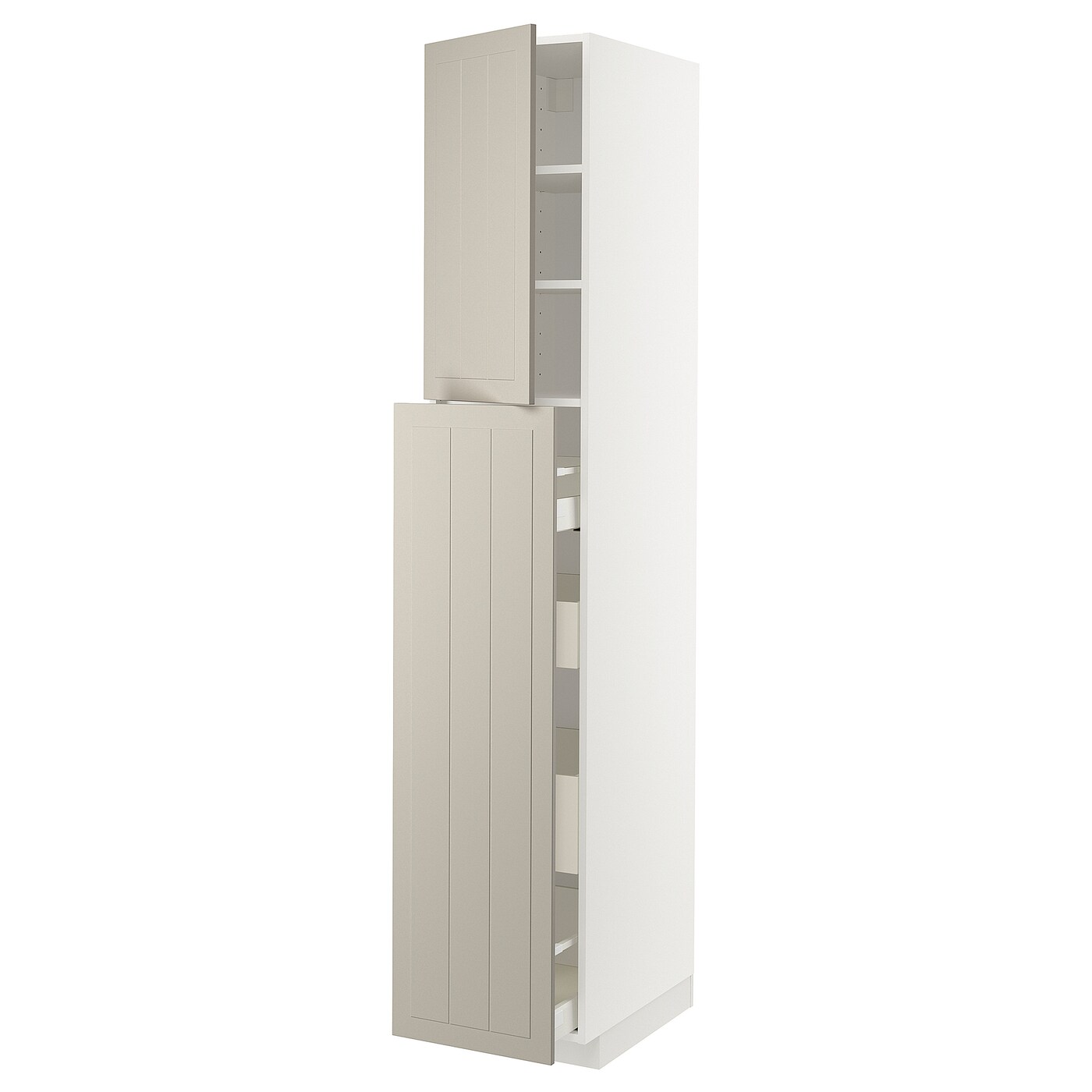 Высокий шкаф - IKEA METOD/MAXIMERA/МЕТОД/МАКСИМЕРА ИКЕА, 220х60х40 см, белый/бежевый