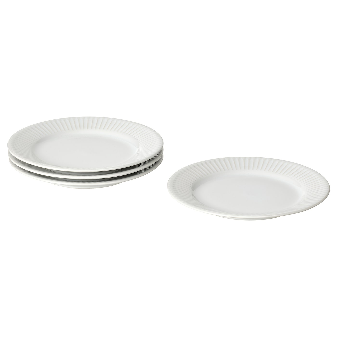 Набор тарелок, 4 шт. - IKEA STRIMMIG, 21 см, белый, СТРИММИГ ИКЕА