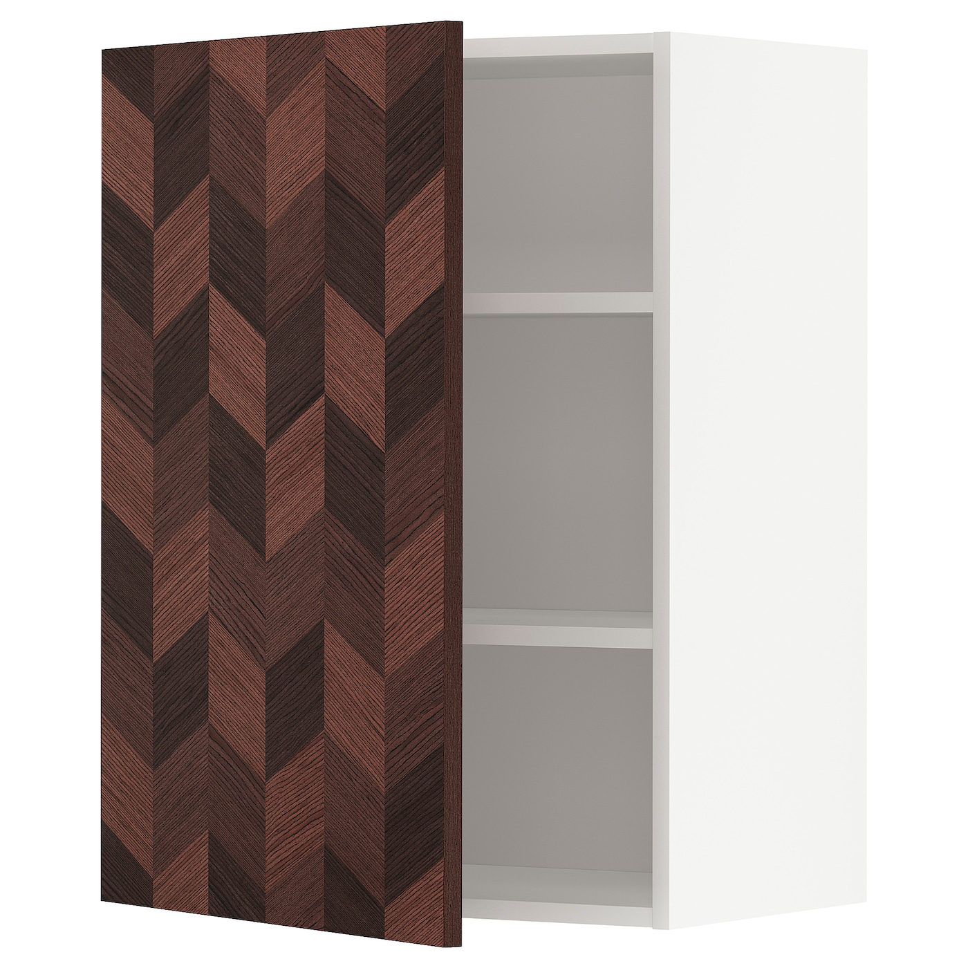 Навесной шкаф с полкой - METOD IKEA/ МЕТОД ИКЕА, 60х80 см, коричневый/белый
