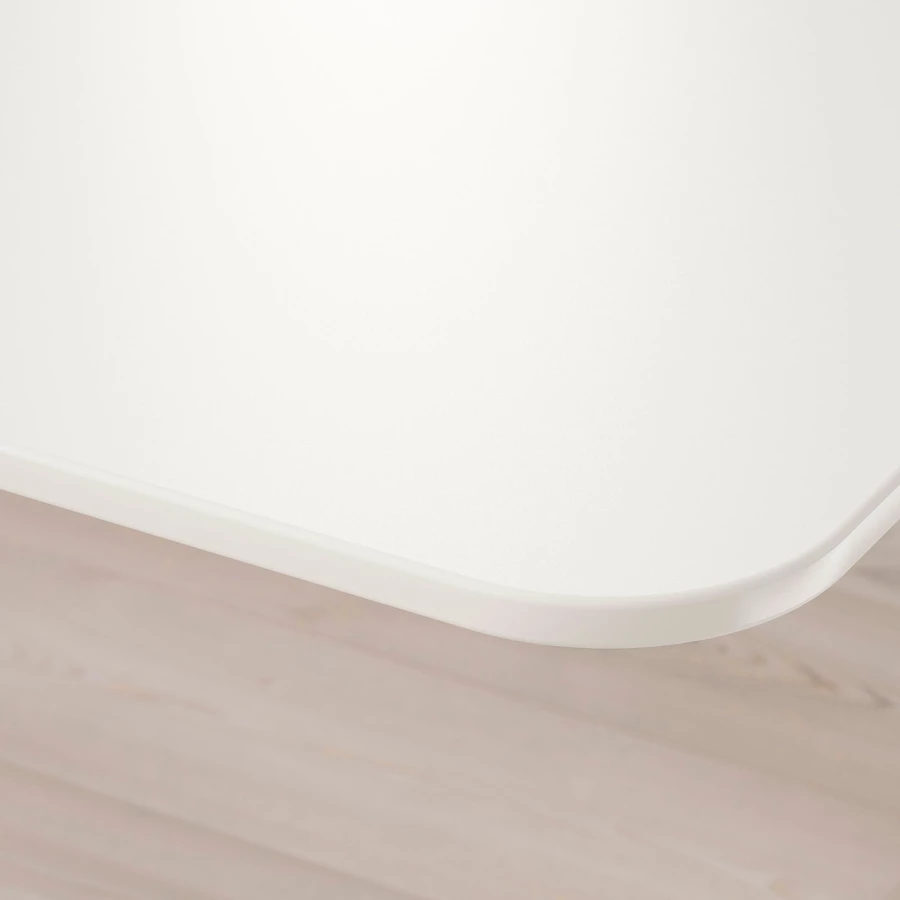 Угловой письменный стол (правый угол) - IKEA BEKANT, 160х110х65-85 см, белый/черный, БЕКАНТ ИКЕА (изображение №4)