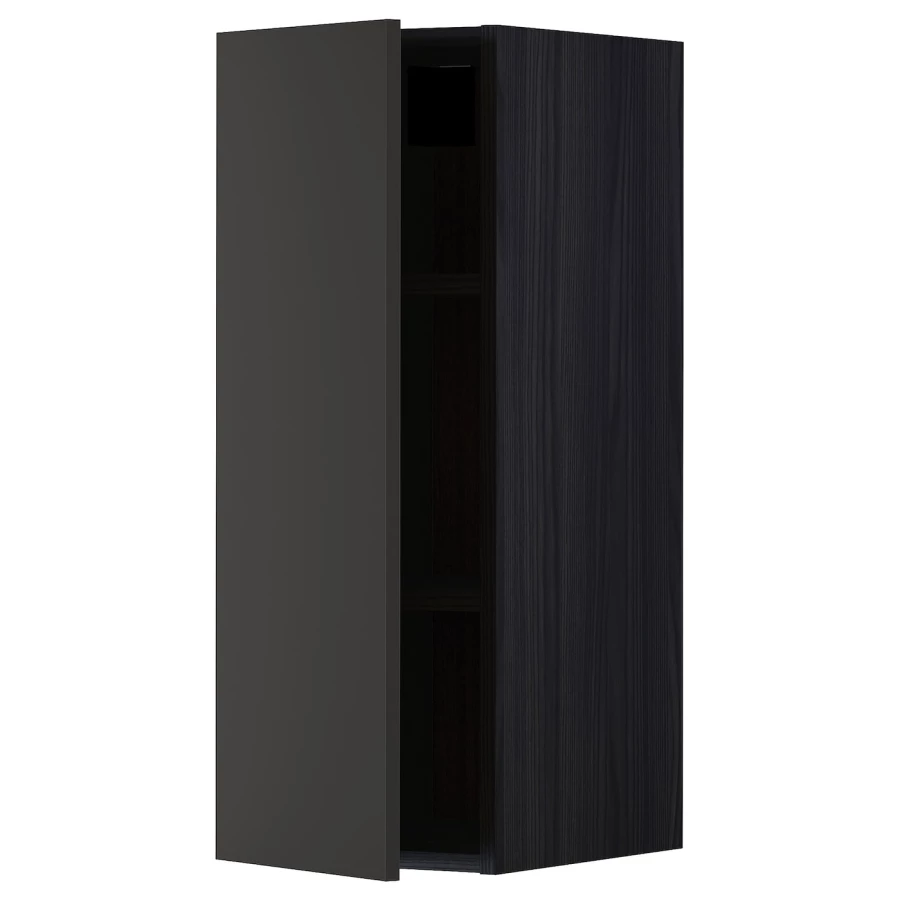 Навесной шкаф с полкой - METOD IKEA/ МЕТОД ИКЕА, 80х30 см, черный (изображение №1)