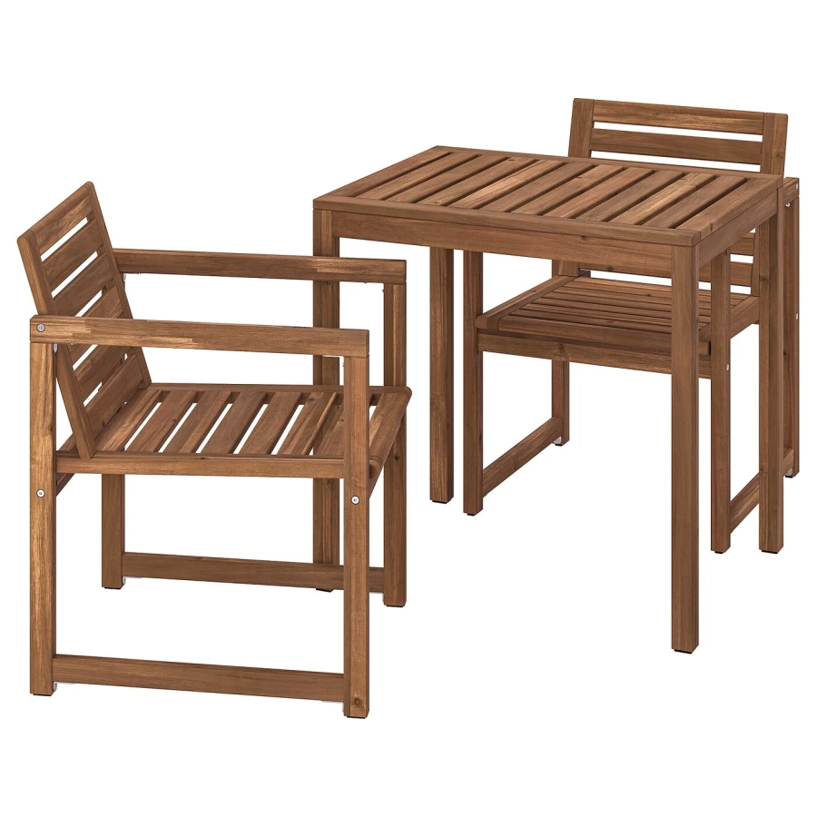 Стол + 2 стула - NÄMMARÖ IKEA/НАММАРО ИКЕА, 75х75х63 см, коричневый (изображение №1)