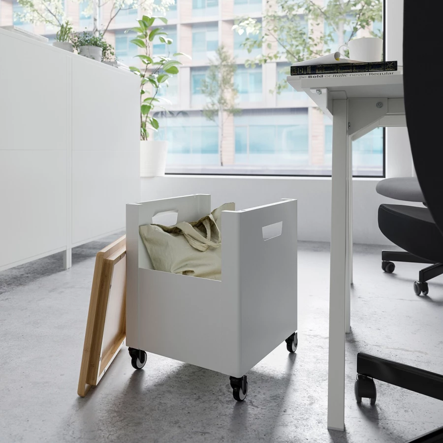 Ящик для хранения - IKEA TROTTEN/ТРОТТЕН ИКЕА, 35х35х47 см, белый (изображение №4)