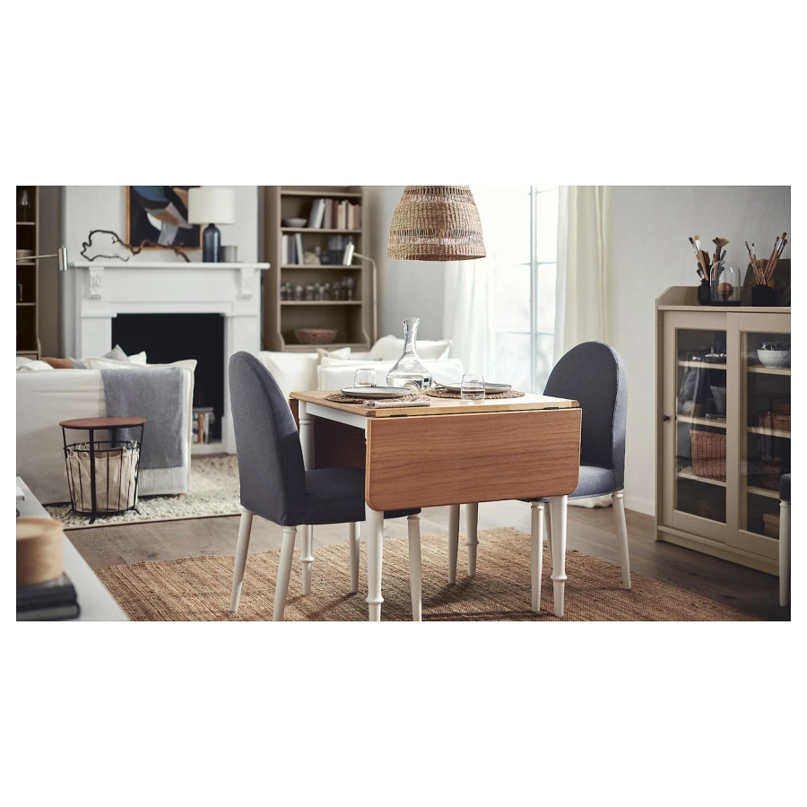Набор кухонных столов -  DANDERYD IKEA/ДАНДЕРИД ИКЕА, 134х80 см, белый/серый (изображение №2)