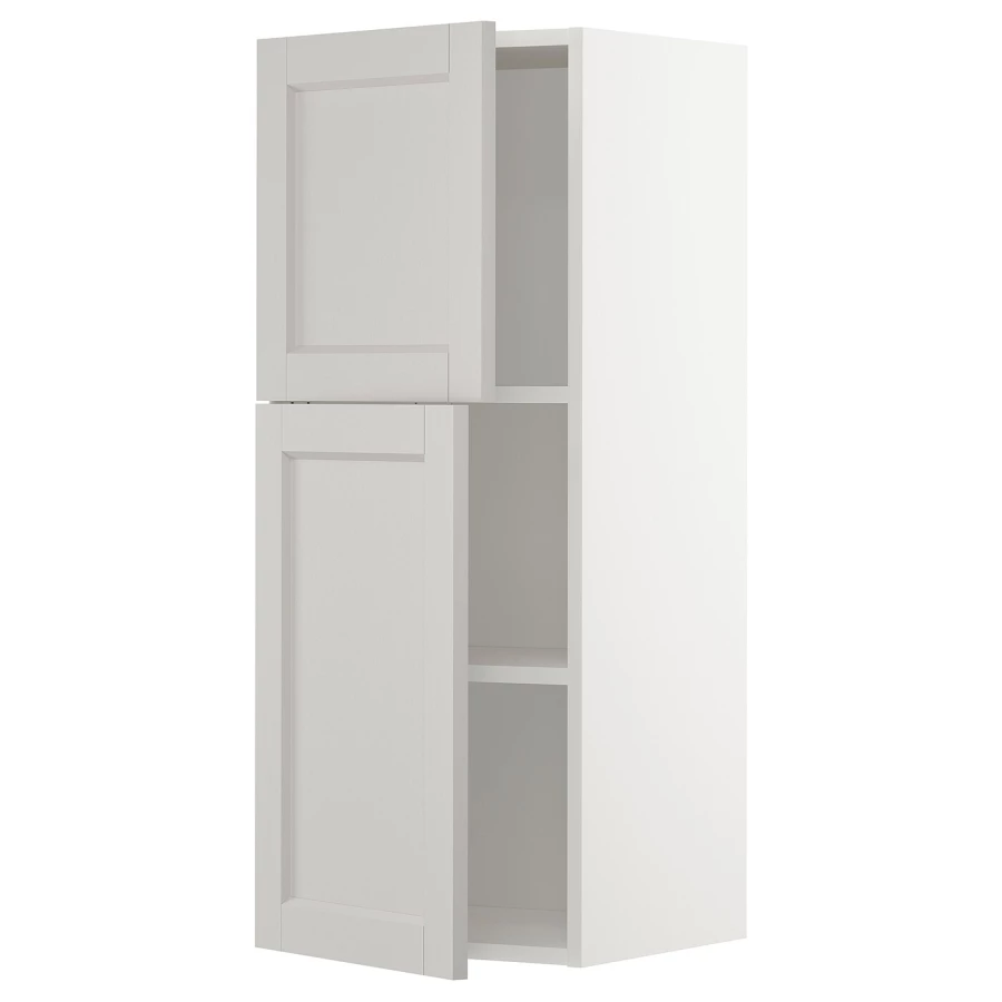 Навесной шкаф с полкой - METOD IKEA/ МЕТОД ИКЕА, 100х40 см, белый/светло-серый (изображение №1)
