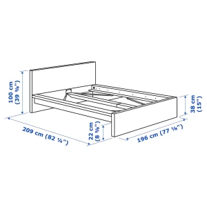 Каркас кровати - IKEA MALM, 200х180 см, белый, МАЛЬМ ИКЕА