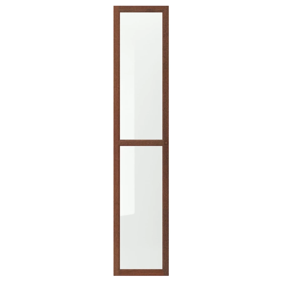 Дверца книжного шкафа - OXBERG IKEA/ ОКСБЕРГ ИКЕА, 40х192 см,  прозрачный/коричневый (изображение №1)