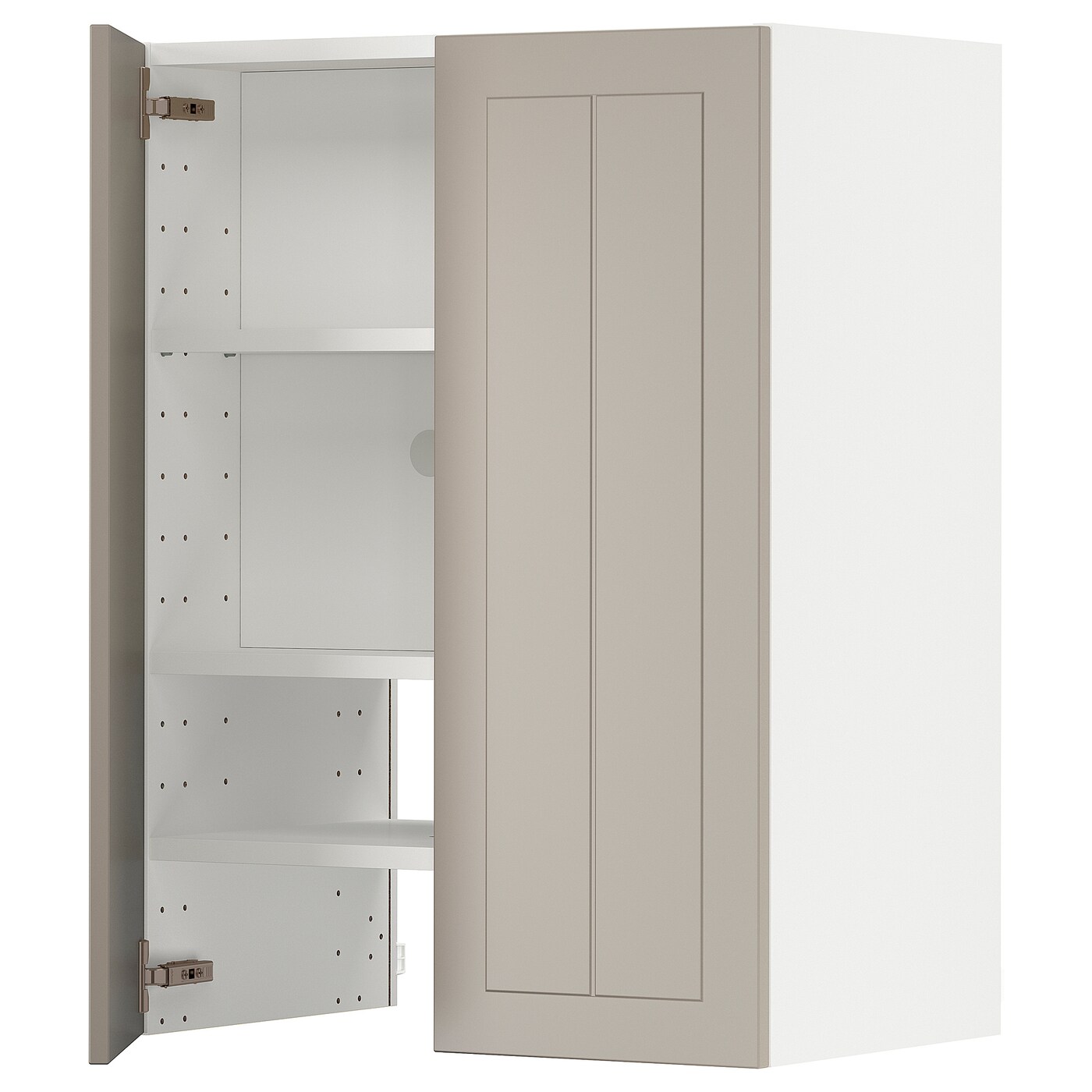 METOD Навесной шкаф - METOD IKEA/ МЕТОД ИКЕА, 60х80 см, белый/светло-коричневый