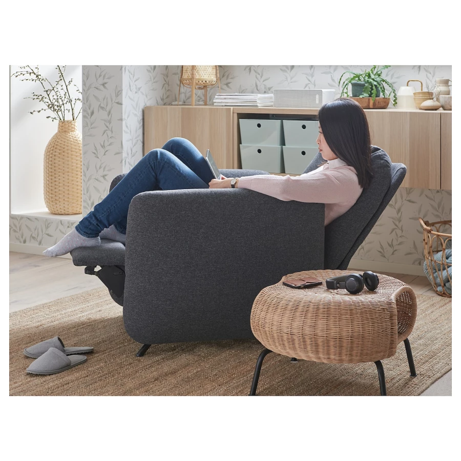 Кресло - IKEA EKOLSUND, 89х97х103 см, серый, ЭКОЛСУНД ИКЕА (изображение №3)