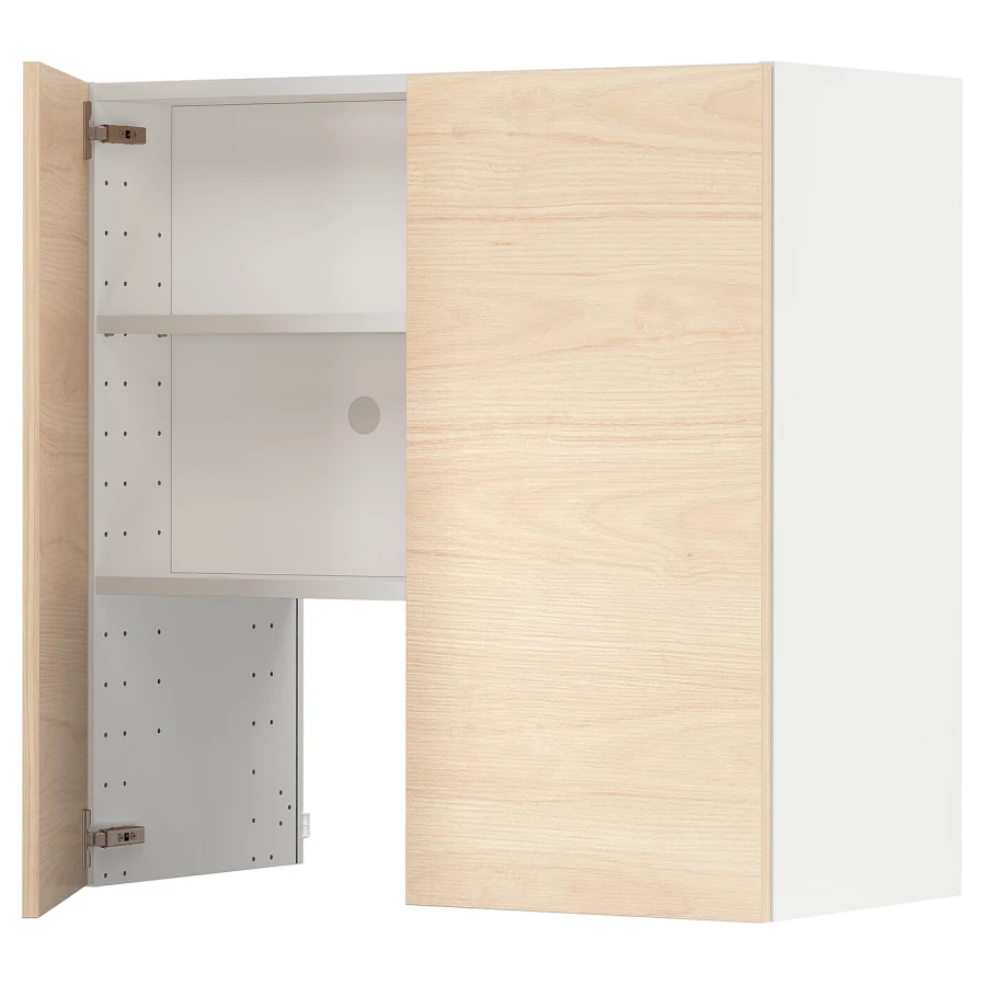 METOD Навесной шкаф - METOD IKEA/ МЕТОД ИКЕА, 80х80 см, белый/под беленый дуб (изображение №1)