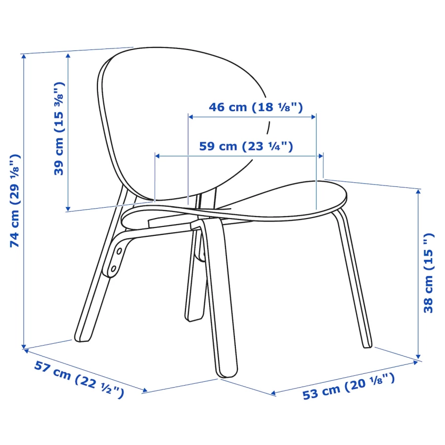 Деревянный стул - FRÖSET IKEA/ФРЕСЕТ ИКЕА, 57х59х74 см, бежевый (изображение №7)