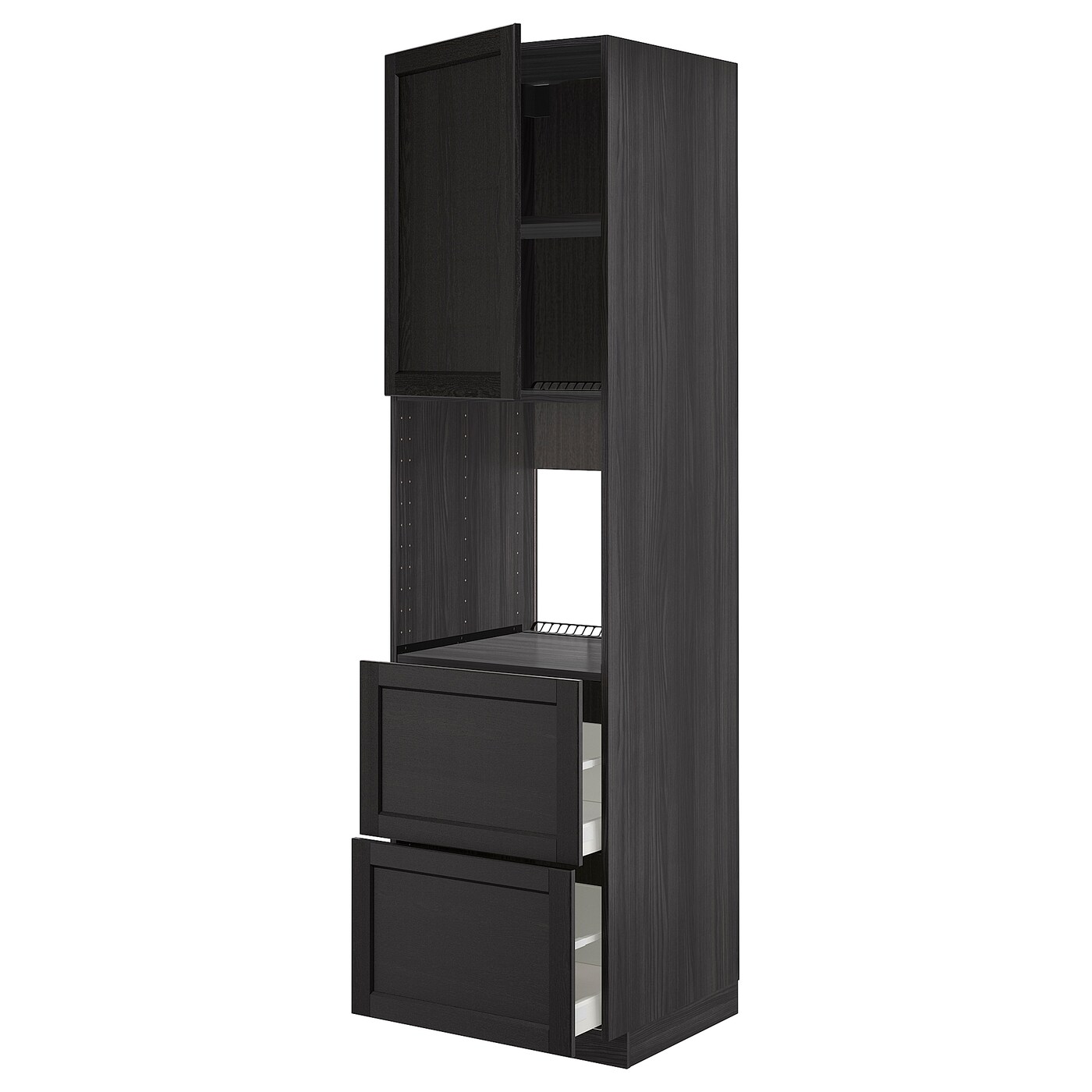 Высокий шкаф - IKEA METOD/MAXIMERA/МЕТОД/МАКСИМЕРА ИКЕА, 220х60х60 см, черный