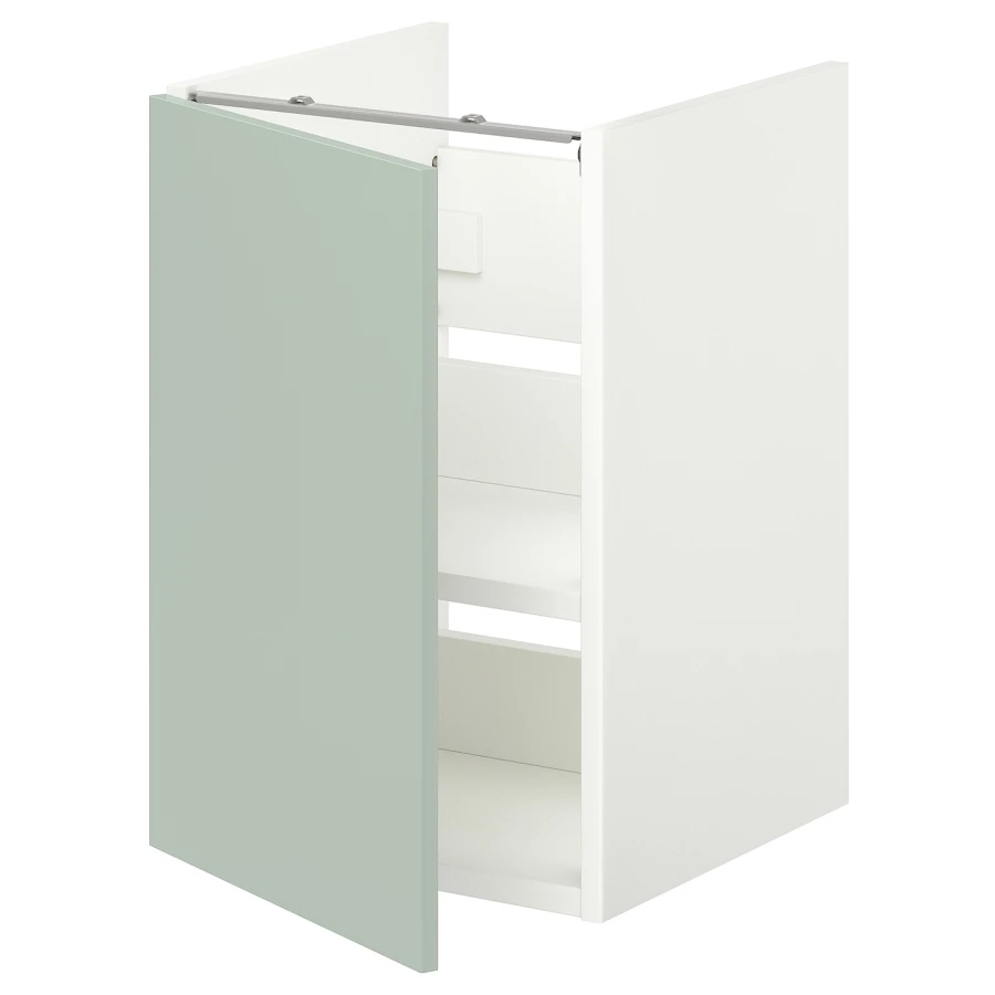 Умывальник с половинкой/дверью - ENHET IKEA/ЭНХЕТ ИКЕА, 60х40 см, белый/зеленый (изображение №1)