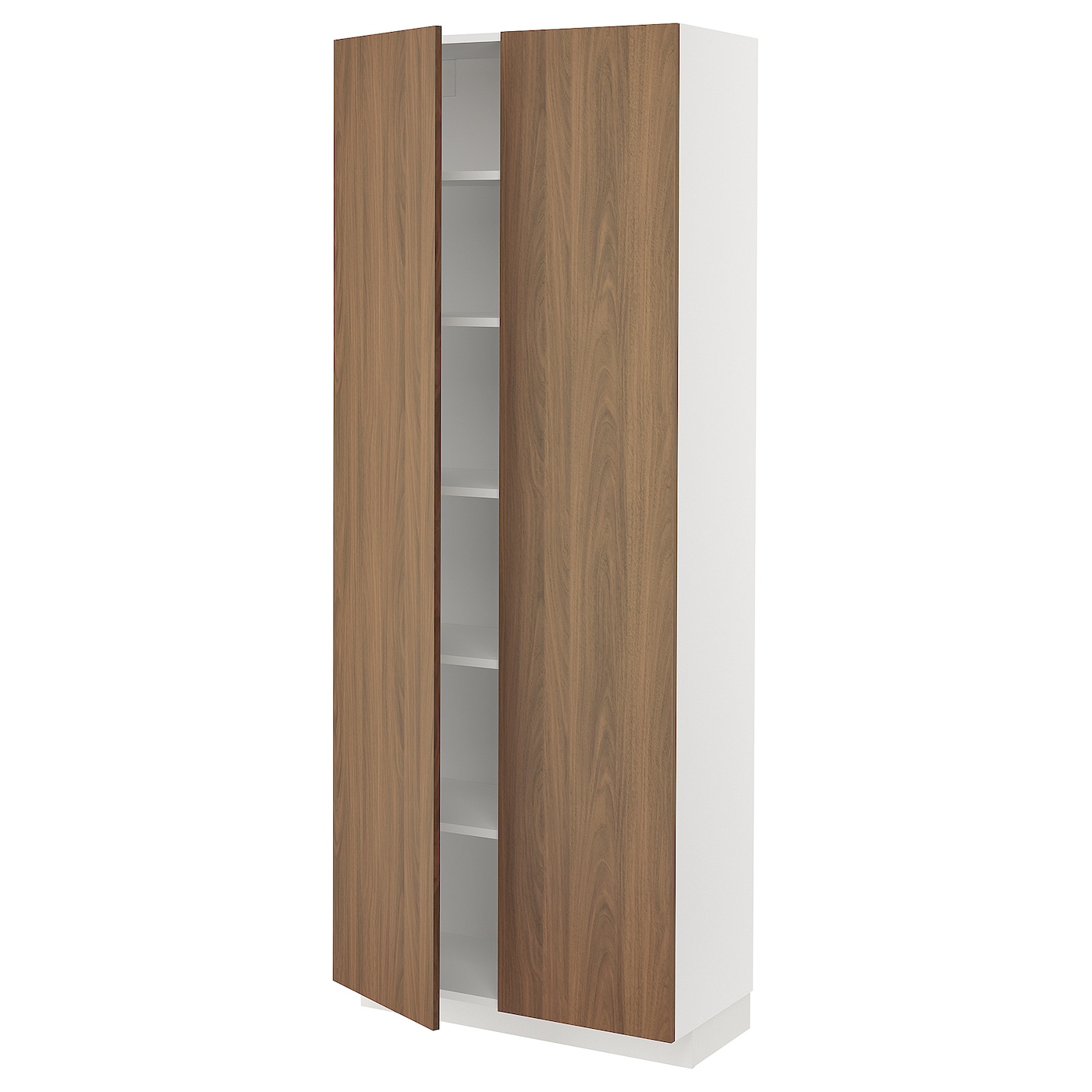 Высокий кухонный шкаф с полками - IKEA METOD/МЕТОД ИКЕА, 200х37х80 см, белый/коричневый
