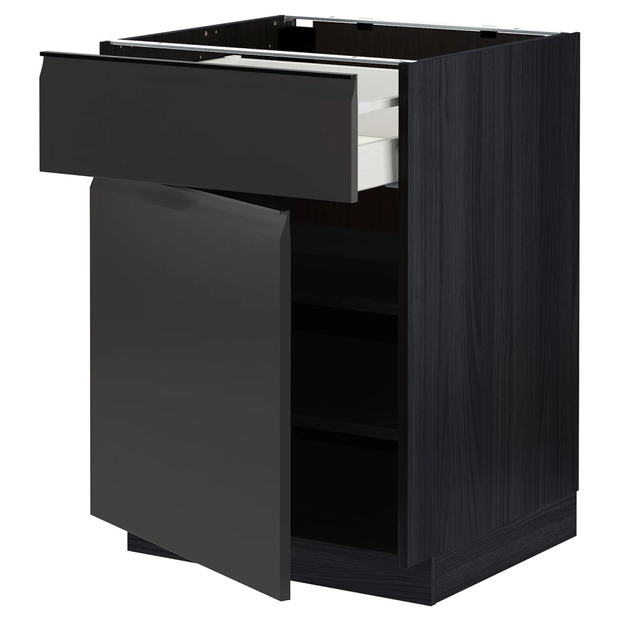 Напольный шкаф - IKEA METOD MAXIMERA, 88x62x60см,черный, МЕТОД МАКСИМЕРА ИКЕА (изображение №1)