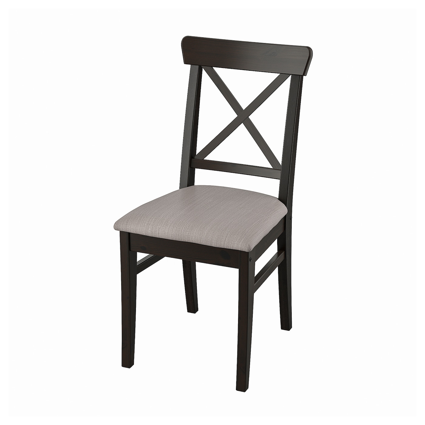 Стул деревянный с мягким сиденьем - IKEA INGOLF/ИНГОЛЬФ ИКЕА, 91х43х53 см, черный