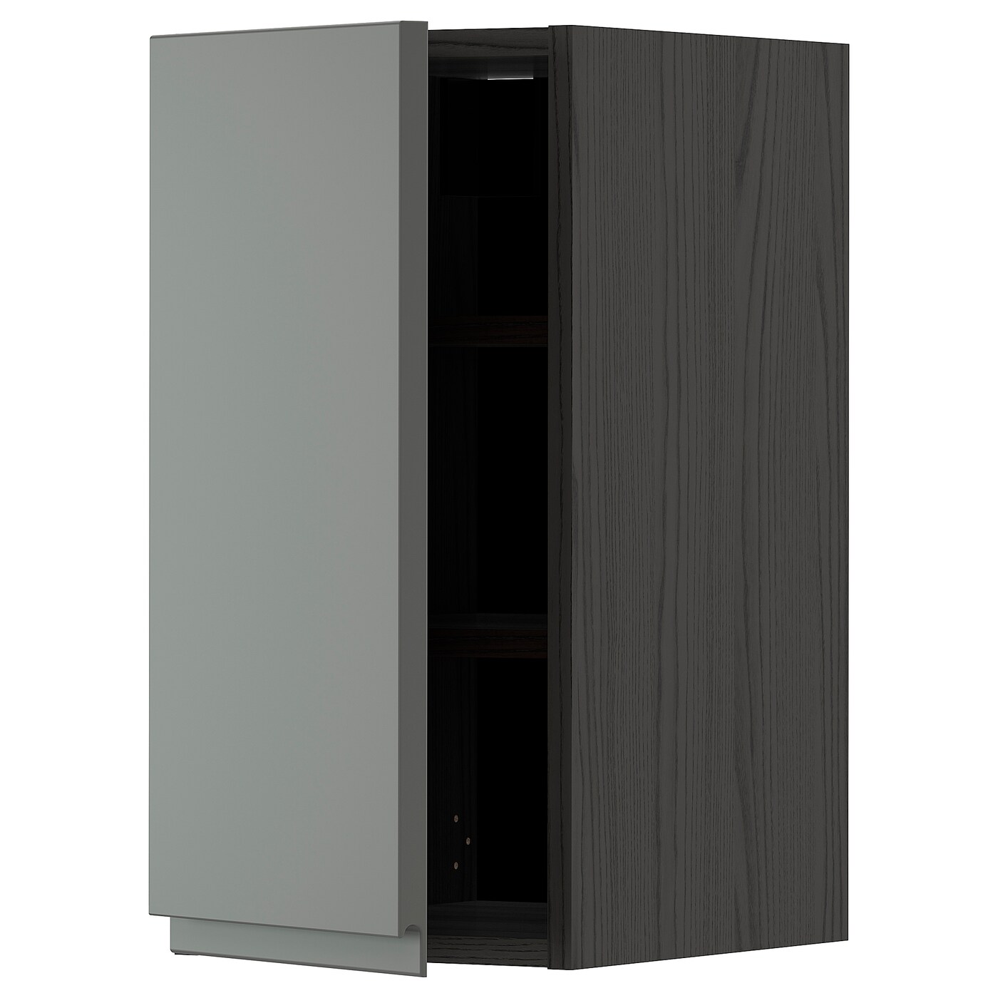 Навесной шкаф с полкой - METOD IKEA/ МЕТОД ИКЕА, 60х30 см, черный/темно-серый