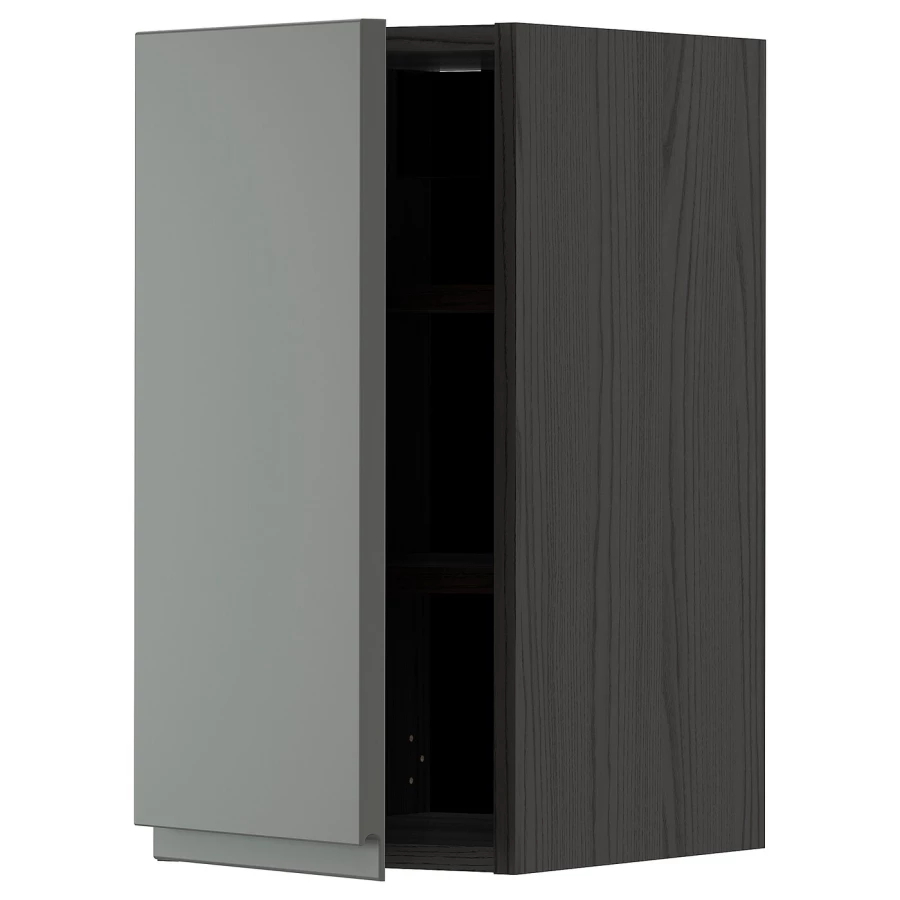 Навесной шкаф с полкой - METOD IKEA/ МЕТОД ИКЕА, 60х30 см, черный/темно-серый (изображение №1)