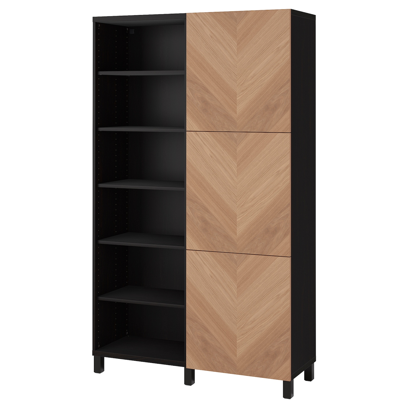 Книжный шкаф с дверцей - IKEA BESTÅ/BESTA, 120x42x202 см, черный, Беста/Бесто ИКЕА