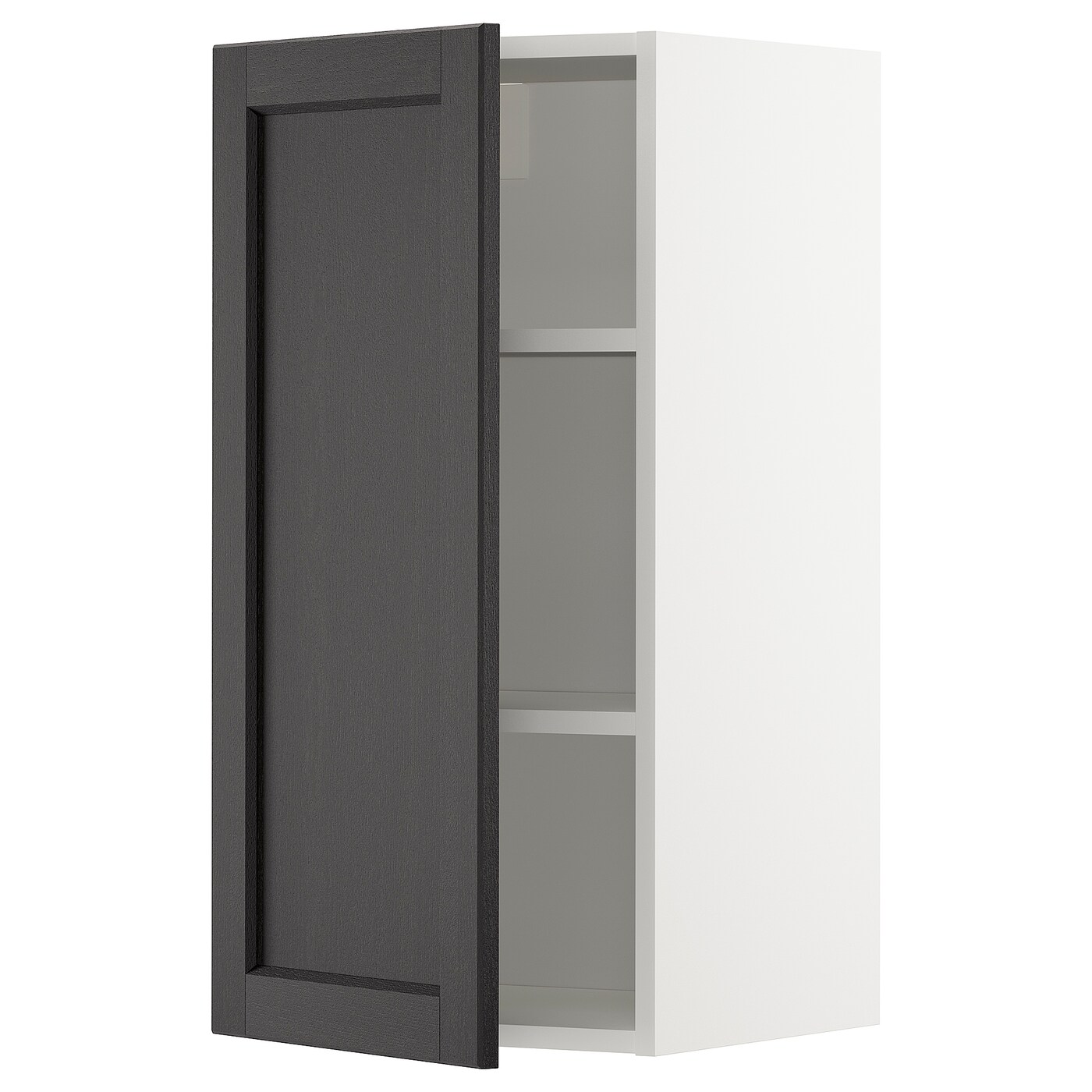 Навесной шкаф с полкой - METOD IKEA/ МЕТОД ИКЕА, 80х40 см, белый/черный