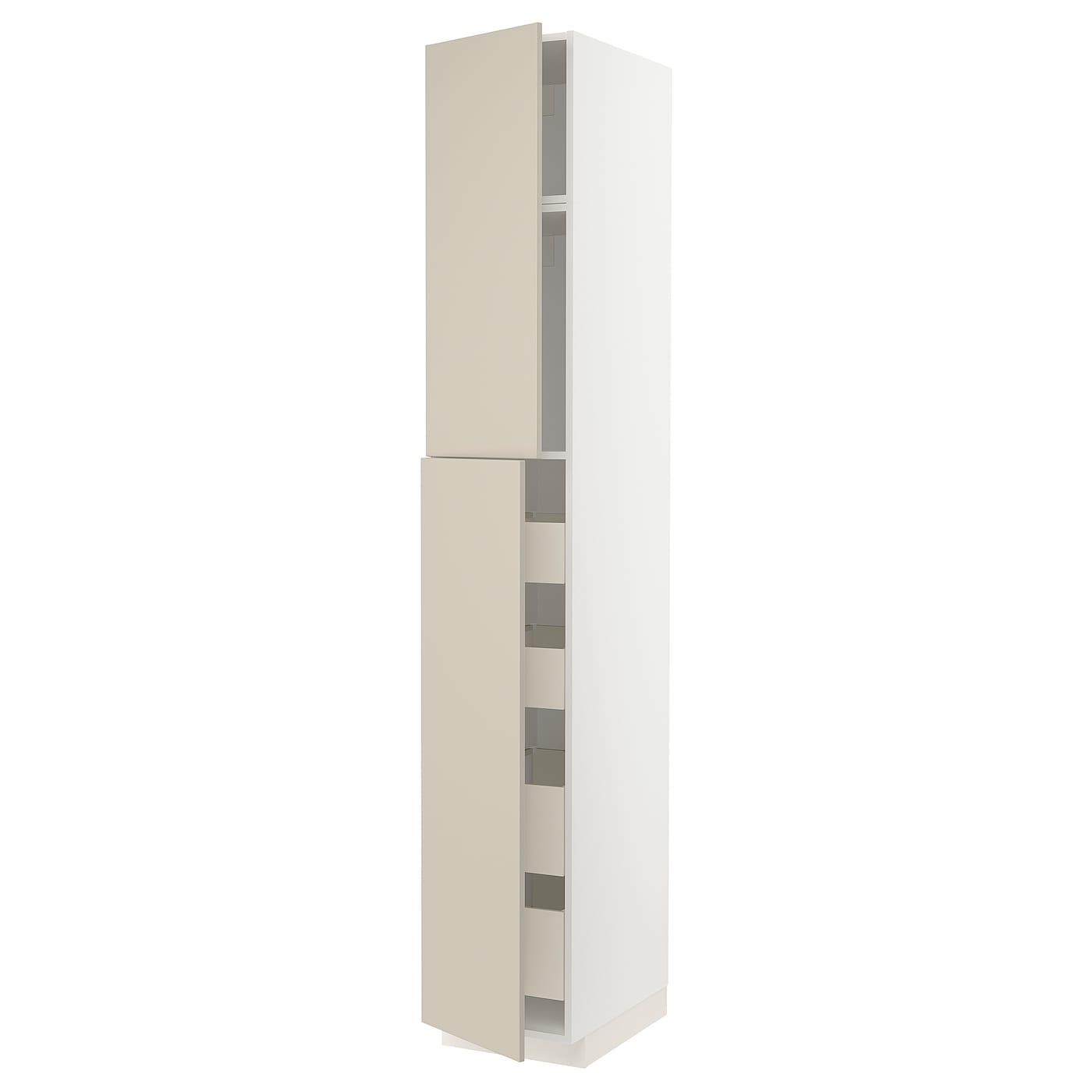 Высокий шкаф - IKEA METOD/MAXIMERA/МЕТОД/МАКСИМЕРА ИКЕА, 240х60х40 см, белый/бежевый