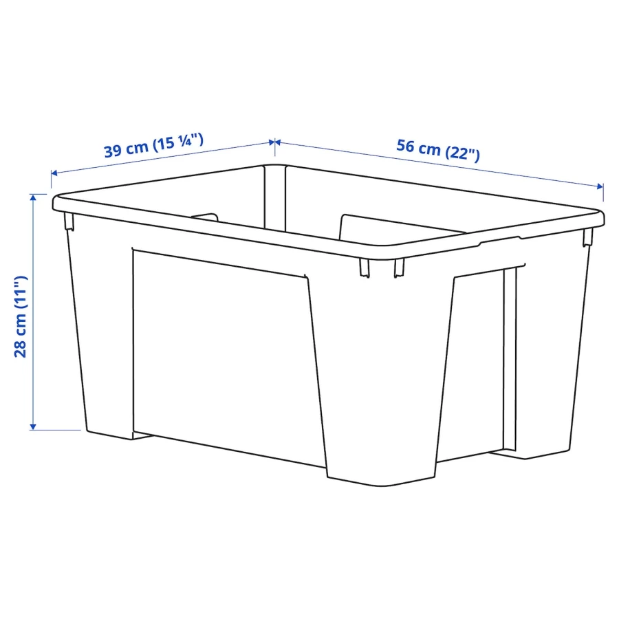 Коробка - SAMLA IKEA/ САМЛА ИКЕА, 56х28 см, прозрачный (изображение №7)