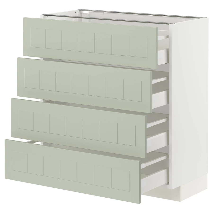 Напольный шкаф  - IKEA METOD MAXIMERA, 88x39,5x80см, белый/светло-серый, МЕТОД МАКСИМЕРА ИКЕА (изображение №1)