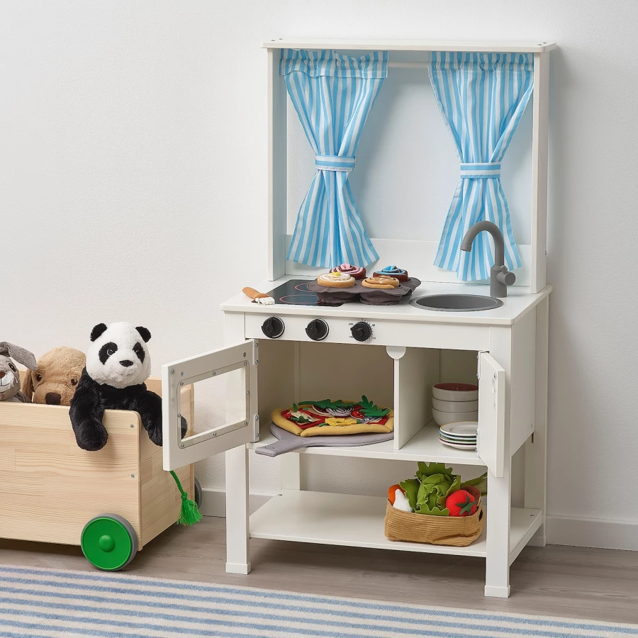 Кухня детская - IKEA SPISIG/CПИСИГ ИКЕА, 37х55х98 см, белый/голубой (изображение №9)