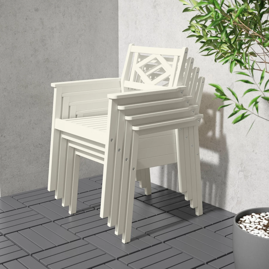 Садовое кресло - BONDHOLMEN IKEA/  БОНДХОЛЬМЕН ИКЕА,  83х63 см, белый (изображение №4)