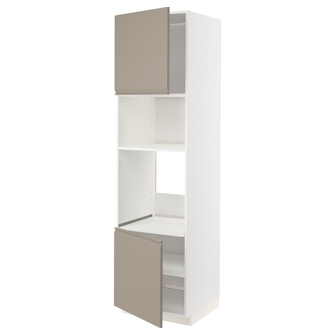 Кухонный шкаф-пенал - IKEA METOD/МЕТОД ИКЕА, 220х60х60 см, белый/бежевый