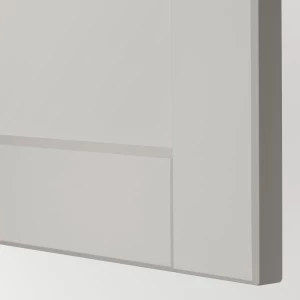 Второе фото. Высокий шкаф с выдвижной кладовой - IKEA METOD/МЕТОД ИКЕА, 60х60х200 см, серый/белый