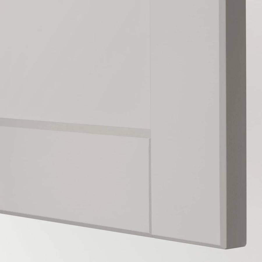 Высокий шкаф с выдвижной кладовой - IKEA METOD/МЕТОД ИКЕА, 60х60х200 см, серый/белый (изображение №3)