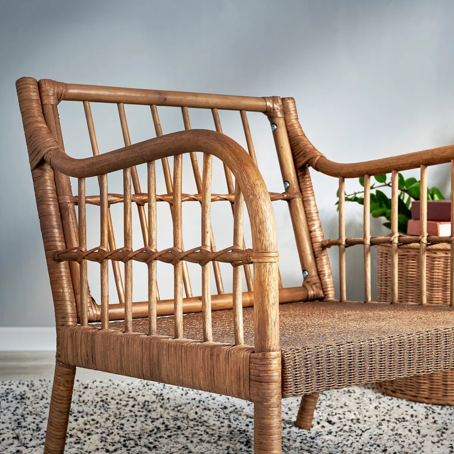 Кресло садовое - IKEA HOLMSTA, 73х62 см, коричневый, ХОЛЬМСТА ИКЕА (изображение №4)