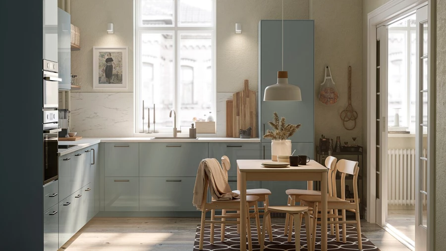Дверца - IKEA KALLARP, 100х60 см, серо-голубой,  КАЛЛАРП ИКЕА (изображение №5)