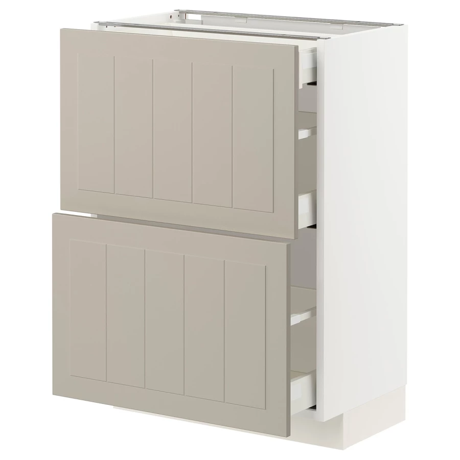 Напольный кухонный шкаф  - IKEA METOD MAXIMERA, 88x39,5x60см, белый/бежевый, МЕТОД МАКСИМЕРА ИКЕА (изображение №1)