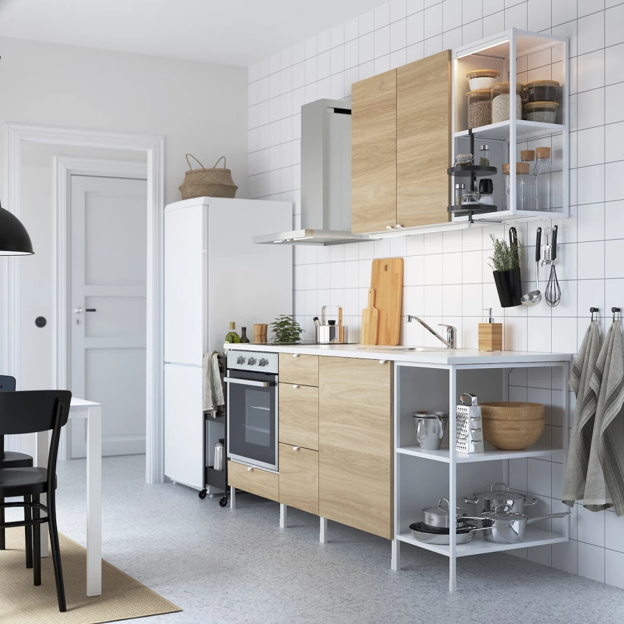 Кухня - ENHET  IKEA/ ЭНХЕТ ИКЕА, 203х222 см, белый/бежевый (изображение №2)