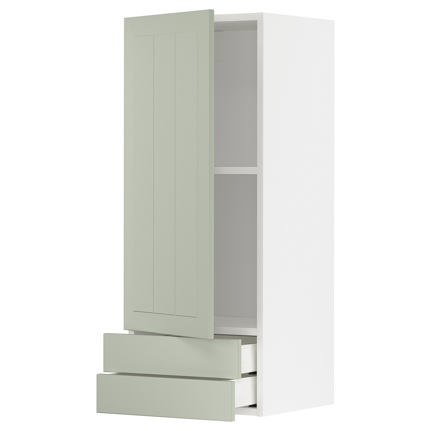 Навесной шкаф с полкой - METOD/MAXIMERA  IKEA/ МЕТОД /МАКСИМЕРА ИКЕА, 100х40 см, белый/зеленый
