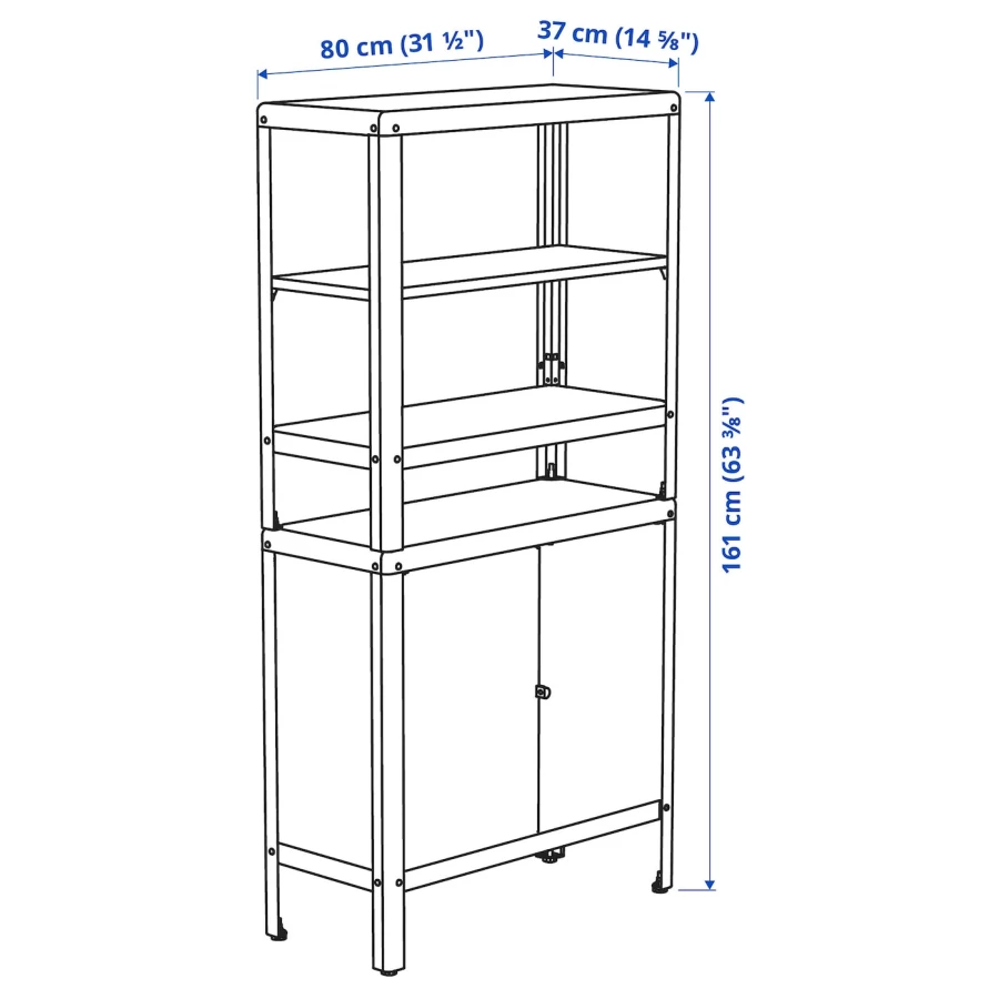 Книжный шкаф - KOLBJÖRN / KOLBJORN IKEA/ КОЛЬБЬЕРН ИКЕА,  161х80  см, красный (изображение №5)
