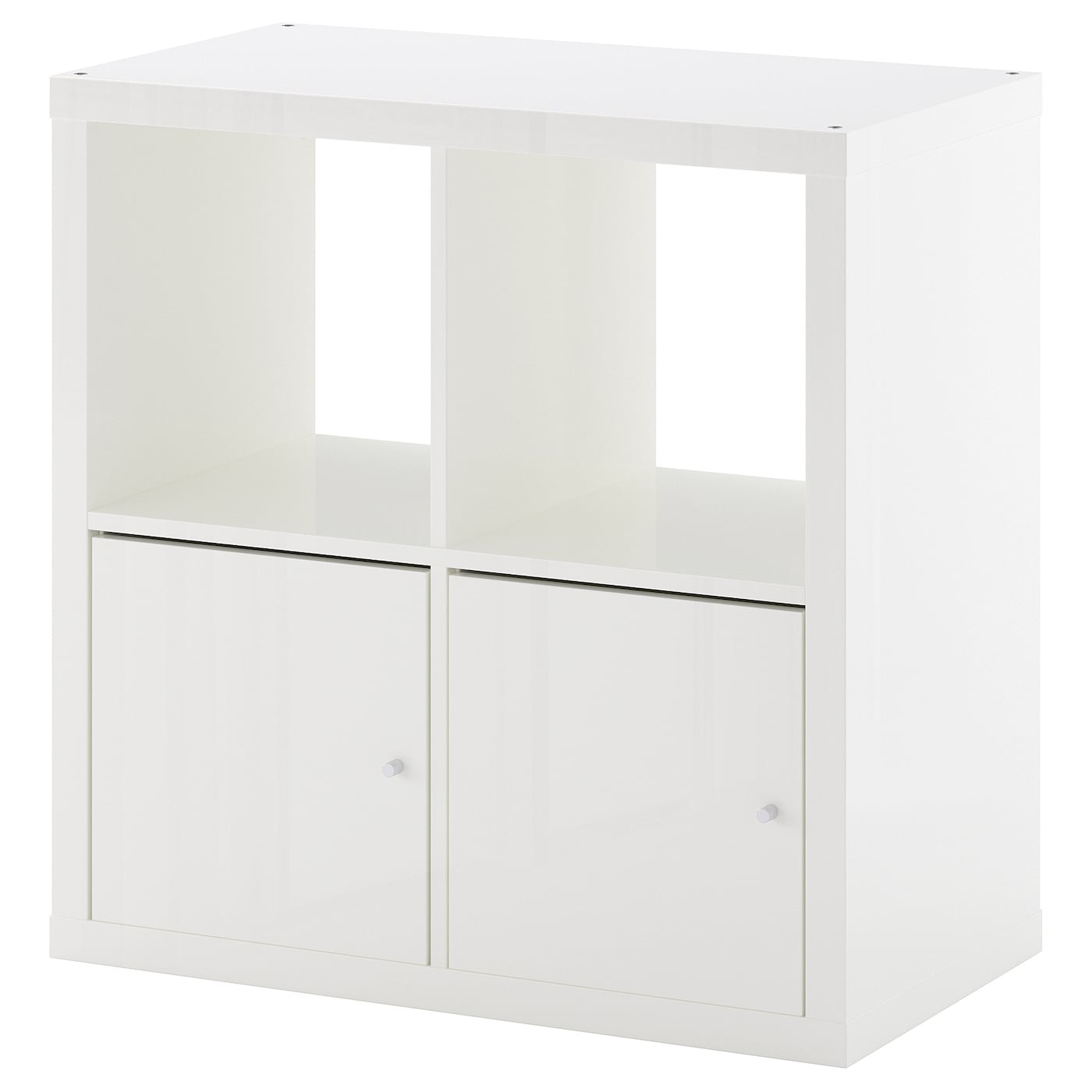 Стеллаж 4 ячейки с дверцами - IKEA KALLAX, 77х77 см, белый, КАЛЛАКС ИКЕА
