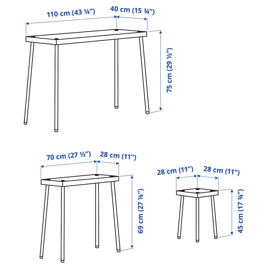 Набор кухонных столов - FRIDNÄS IKEA/ ФРИДНАС ИКЕА, 129х41х10 см, бежевый (изображение №10)