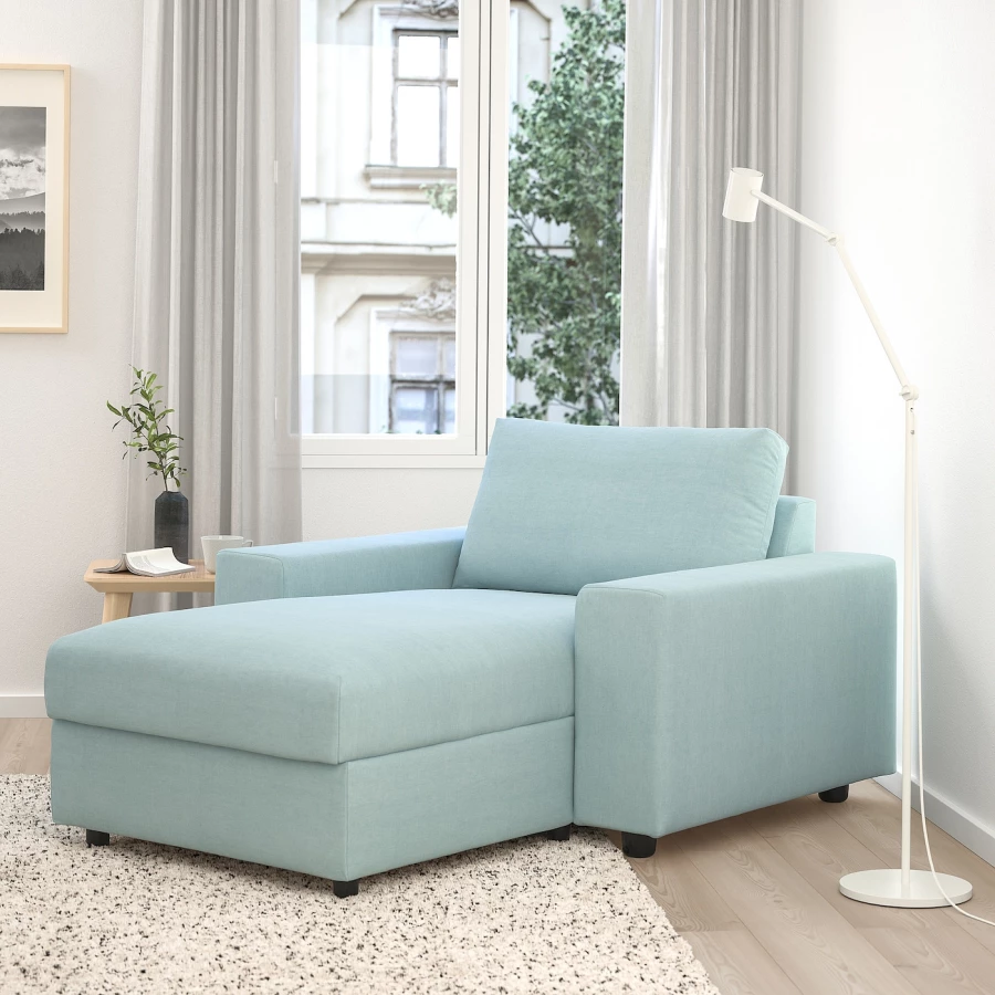 Кресло-кровать - IKEA VIMLE, 125х164х83 см, голубой, ВИМЛЕ ИКЕА (изображение №2)