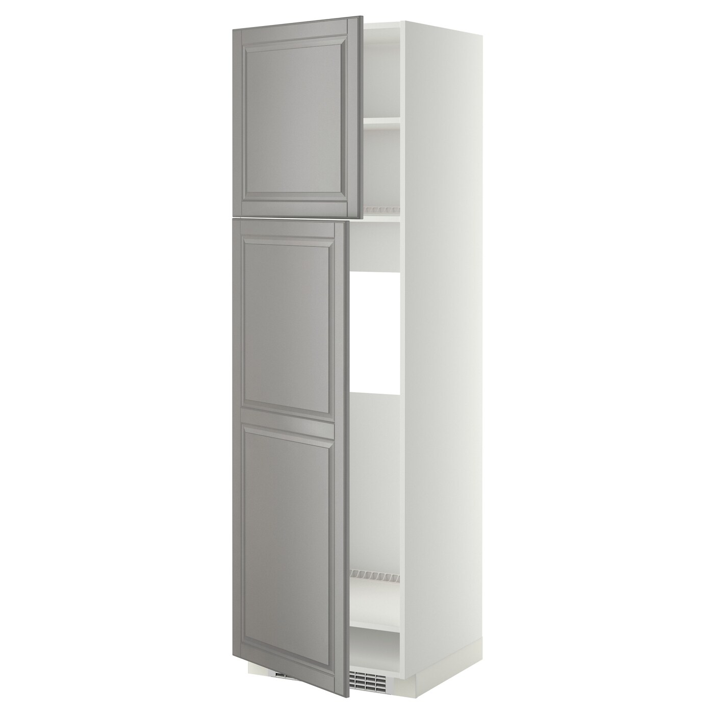 Высокий кухонный шкаф - IKEA METOD/МЕТОД ИКЕА, 200х60х60 см, белый/серый