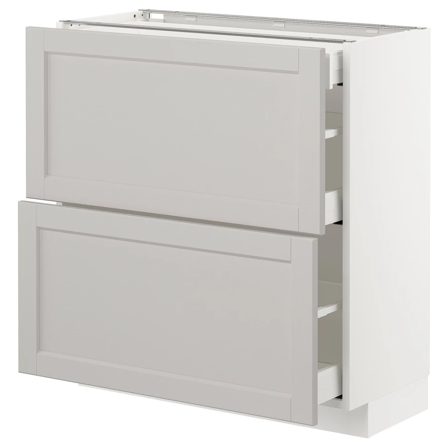 Напольный кухонный шкаф  - IKEA METOD MAXIMERA, 88x39,5x80см, белый/светло-серый, МЕТОД МАКСИМЕРА ИКЕА (изображение №1)