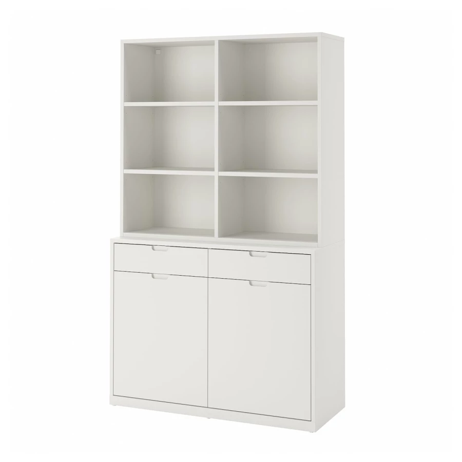 Книжный шкаф - TONSTAD IKEA/ ТОНСТАД ИКЕА, 120x47x201 см, кремовый/белый (изображение №1)