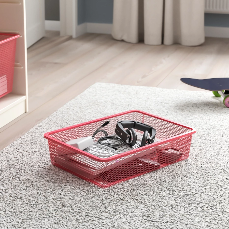 Ящик для хранения игрушек - TROFAST IKEA/ ТРУФАСТ ИКЕА, 42x30x10 см, розовый (изображение №2)