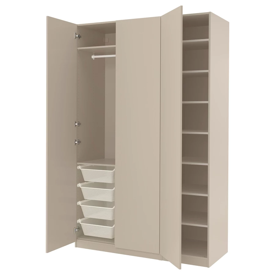 Шкаф - IKEA PAX/FORSAND/ПАКС/ФОРСАНД ИКЕА, 60х150х236,4 см, серый за ...