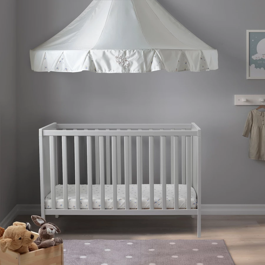 Кровать для новорожденных - IKEA SUNDVIK, 60x120 см, серый, СУНДВИК ИКЕА (изображение №3)